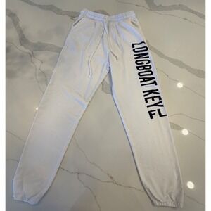 Miami Style Longboat Key FL Graphic Sweatpants White Joggers Mens Medium MS-742
